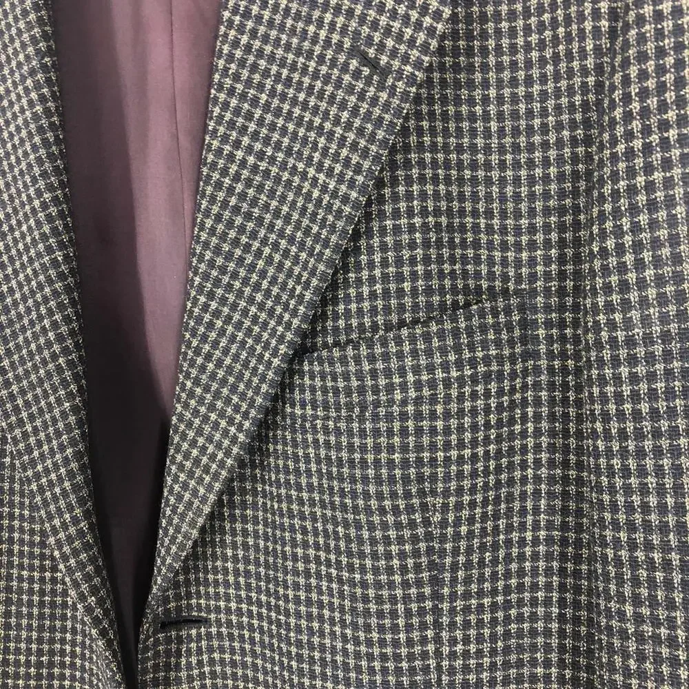 Gruppo GFT Sport Coat‎ Navy and Grey Grid Size 42L